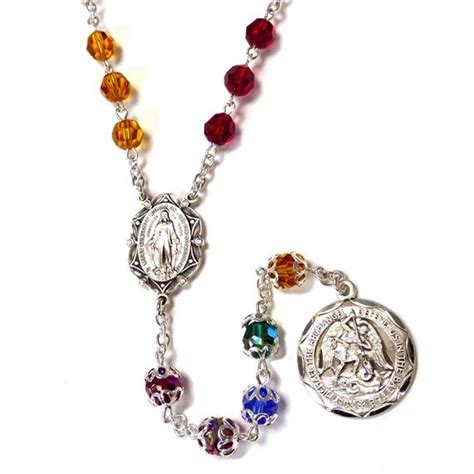 Sterling Silver And Crystal St Michael Chaplet With Booklet Ewtn