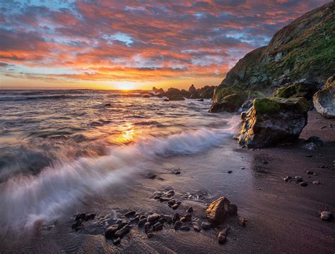 Beach At Sunset Sonoma Coast State Park Big Sur California