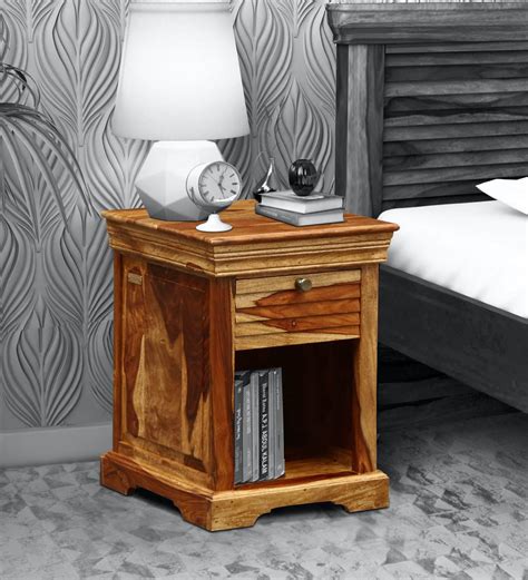 Buy Carleson Solid Wood Night Stand In Rustic Teak Finish By Amberville