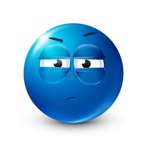 Suspicious Heavy Lidded Blue Emoji