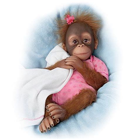 The Ashton Drake Galleries Lifelike Poseable Baby Monkey Doll Breathes