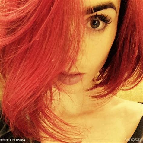 Lily Collins Dyes Her Hair Bright Red E News