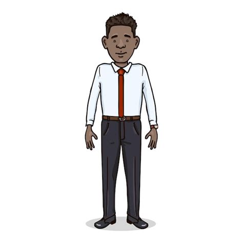 Personnage De Dessin Animé De Vecteur Homme Afro Américain En Chemise