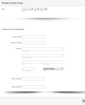 product order form template jotform