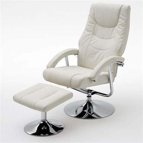 Stressless crown cori vanilla white leather recliner chair. Florida Swivel Recliner Chair Leather With Foot Stool In ...