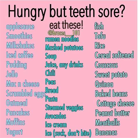 After you complete the procedure, you might find that your teeth feel a little sensitive. What to eat with sore teeth! | Brace friendly recipes ...