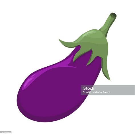 Vector Illustration Of An Eggplant Isolated On A White Background Stock