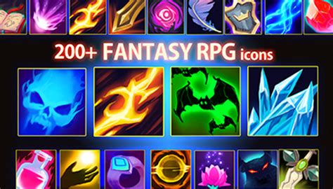 200 Fantasy Rpg Icons Gamedev Market