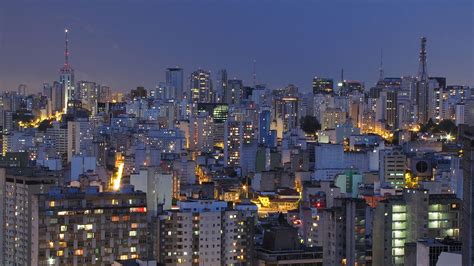 Sao K Brazil Night River Paulo Urban City Building Metropole Landscape HD Wallpaper