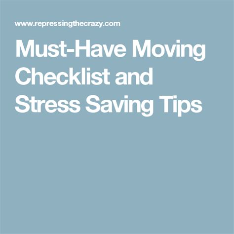 Must Have Moving Checklist And Stress Saving Tips Moving Checklist