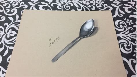 How to draw window with ladder. How to draw 3d art on paper - 3d drawing of a spoon - YouTube