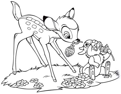 Walt Disney Coloring Pages Bambi Thumper Personagens De Walt