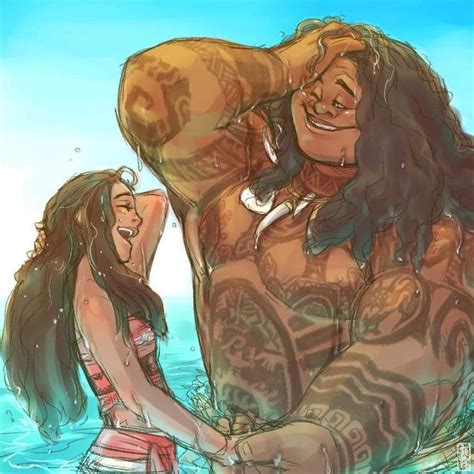 Moanaxmaui Funny Disney Characters Disney Artwork Disney Moana