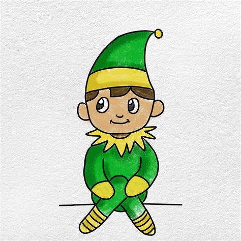 How To Draw A Christmas Elf Sketchok Easy Drawing Guides Vlrengbr