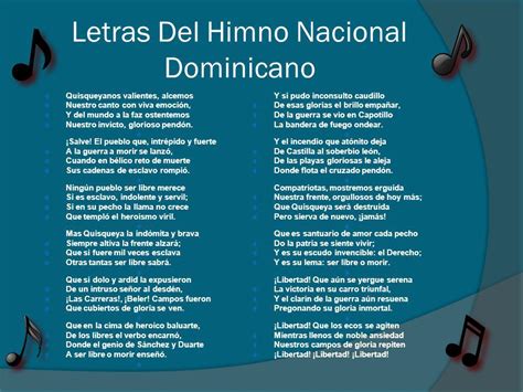 Estrofas Del Himno Nacional Dominicano