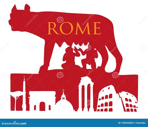 The Symbol Of Rome Capitoline Wolf Stock Vector Illustration Of