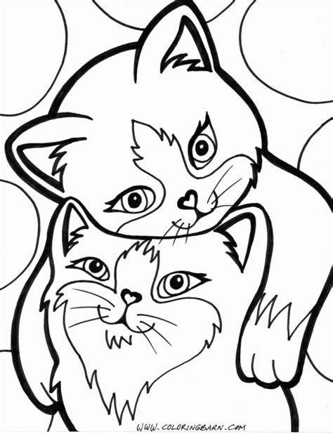 Coloring Pages Of Puppies And Kittens Coloring Home