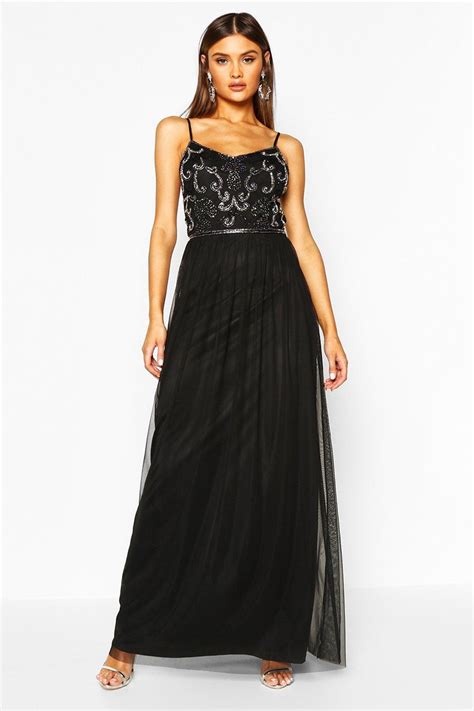 Boohoo Womens Lisa Boutique Embellished Prom Maxi Dress Ebay
