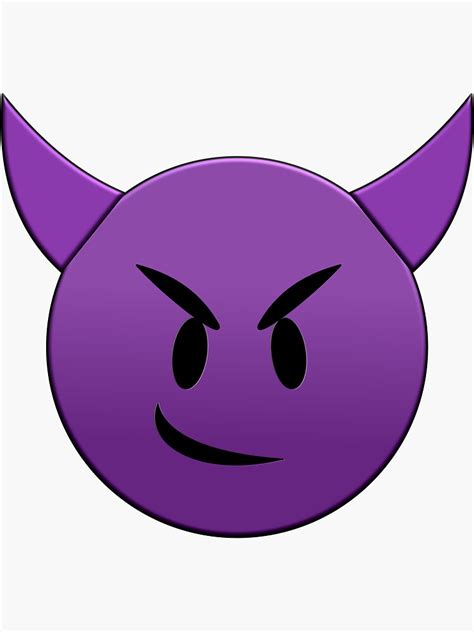 Smiling Purple Devil Emoji Sticker By Zoserstyle Redbubble