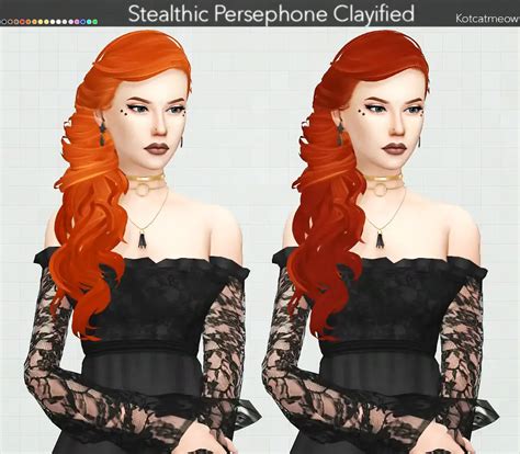 Sims 4 Hairs ~ Kot Cat Stealthic S Persephone Hair Clayified