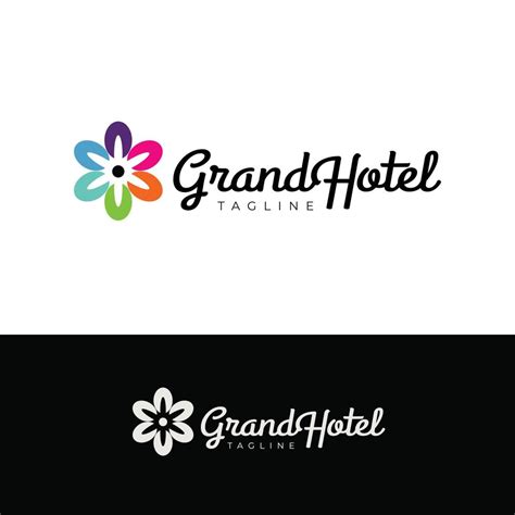 Flower Grand Hotel Logo Design Template 12722924 Vector Art At Vecteezy