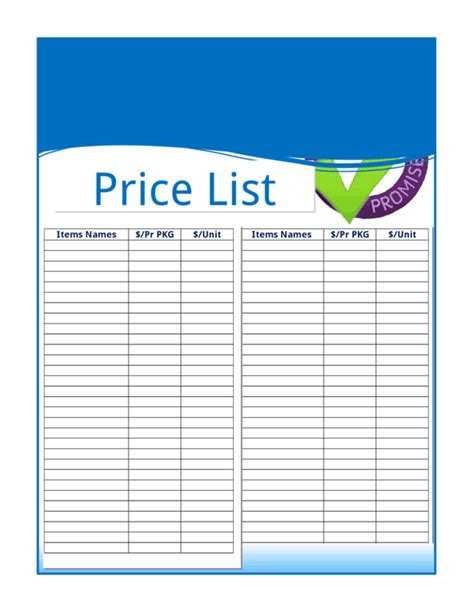5 Wholesale Price List Templates Excel Xlts