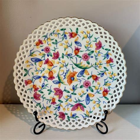 Germany Floral Wall Plate Laced Reticulated Edge Decorative Etsy