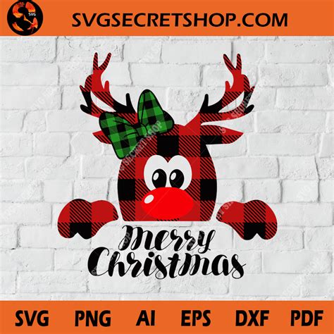 Download Buffalo Plaid Reindeer SVG, Reindeer SVG, Peeping Reindeer ...