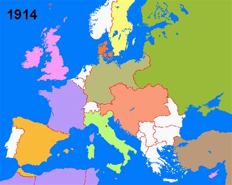 Karta Europa 1914 Skinandscones