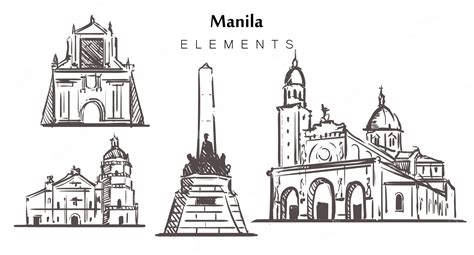 Premium Vector Set Of Manila Buildings Isolated On White