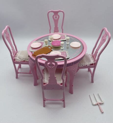 Vintage Barbie Sweet Roses Magical Mansion Table Chairs Accessories