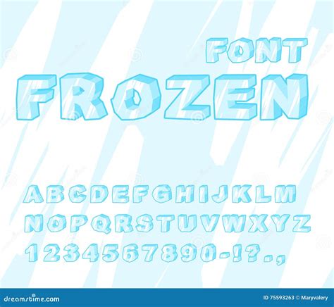 Frozen Font Ice Alphabet Transparent Abc Stock Vector Illustration