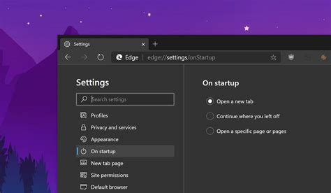 Microsoft Edge Screen Settings