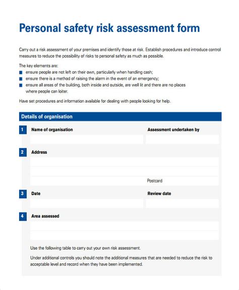 23 Risk Assessment Form Examples