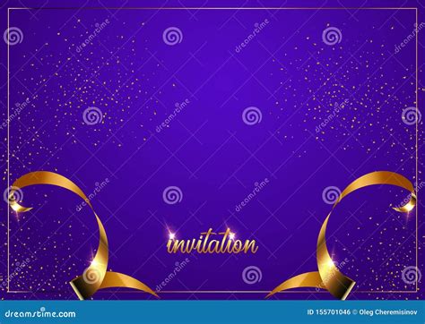 Invitation Card Template Purple Gradient Background Vector