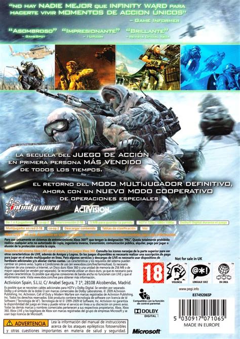 Call Of Duty Modern Warfare 2 2009 Xbox 360 Box Cover Art Mobygames