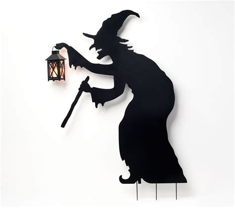 Martha Stewart Indooroutdoor Metal Witch With Lantern Silhouette — Qvc