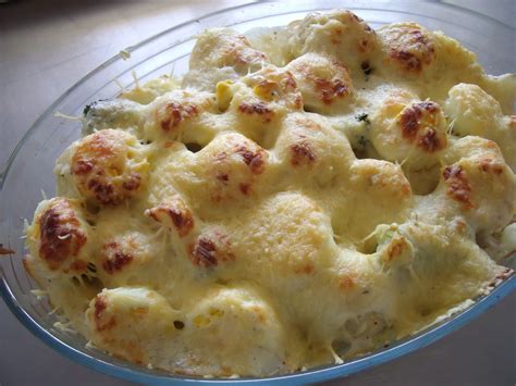 Gratin chou - fleur brocolis œuf dur