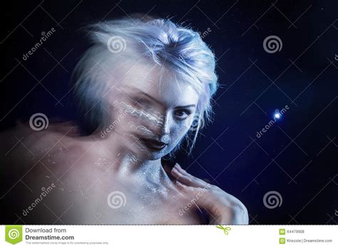 Ghostly Woman Soul Portrait Of A Movement Effect Stock Photo Image