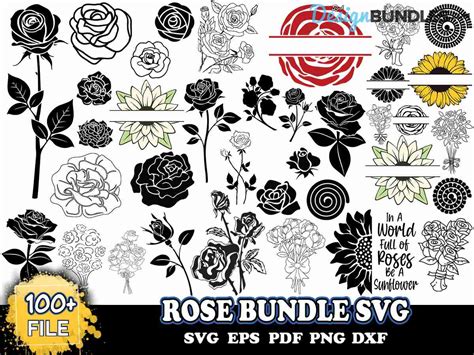 100 Rose Bundle Svg Trending Svg Rose Bundle Svg Bestdesignbundle
