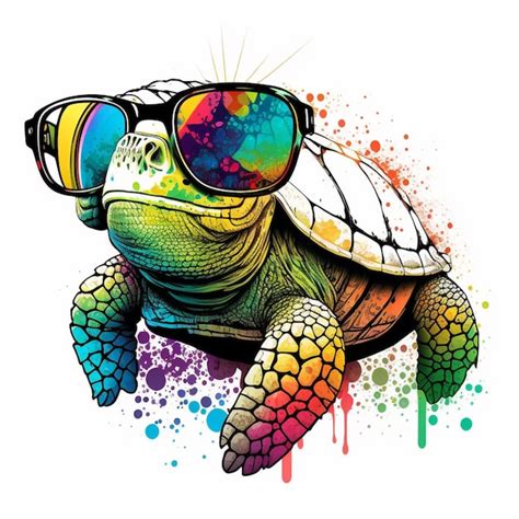 Premium Photo A Close Up Of A Turtle Wearing Sunglasses And A Pair Of