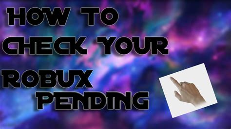 How To Check Your Robux Pending Tutorial Youtube