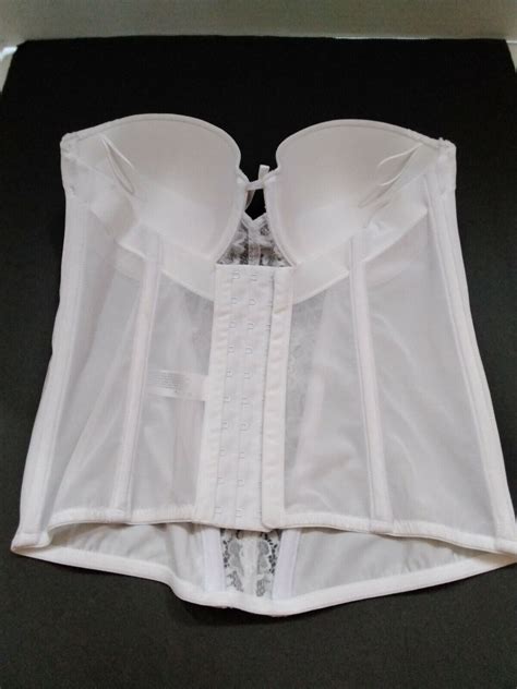 maidenform bra rendezvous bustier corset white sz 34c gem