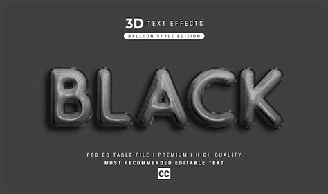 Premium Psd Black 3d Text Style Effect Mockup
