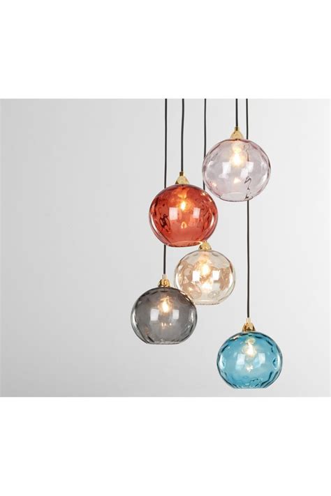 Ilaria Cluster Light Multi Coloured Glass And Brass Pendant Lighting Dining Room Dining Room