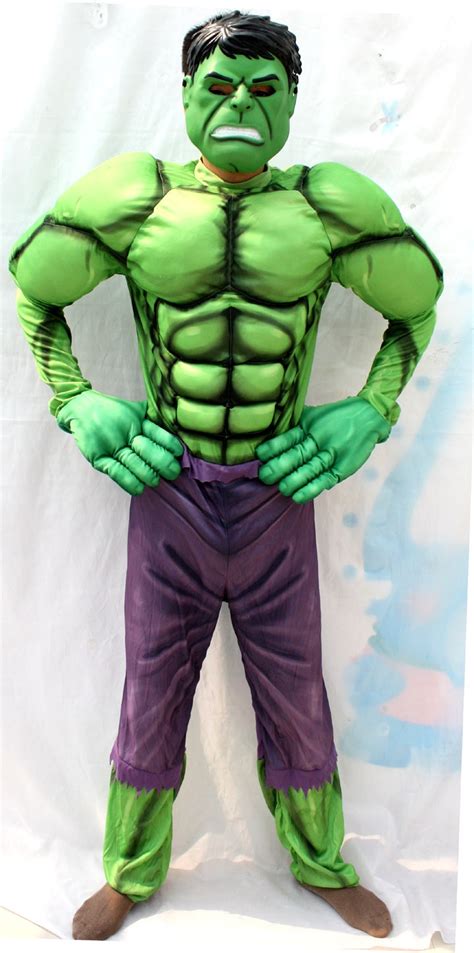 Free Shipping Party Cosplay Adult Men Hulk Muscle Costume In Hair