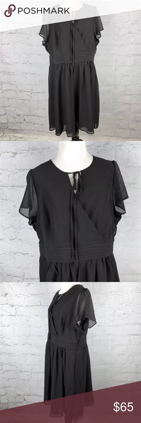 Modcloth Black Flutter Keyhole Dress 1x Nwot Mod Cloth Dresses