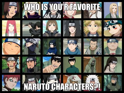 Who Is Your Favorite Characters From Naruto By Vegetalover1994 On