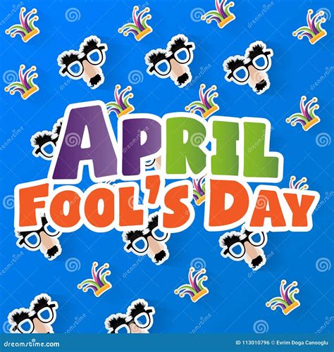 April Fool`s Day Typography Colorful Design Template Illustration