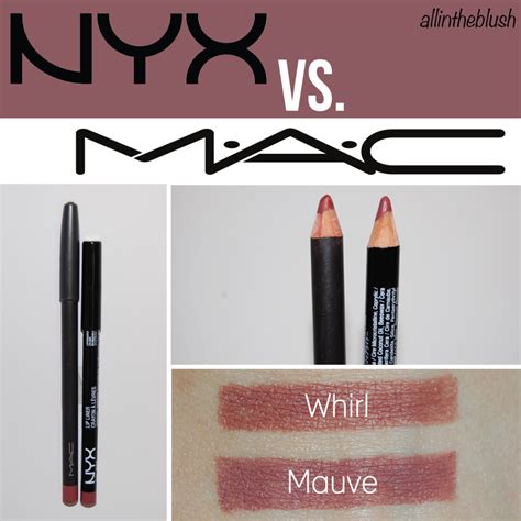 Dupe MAC Whirl Lipliner Vs NYX Mauve Lipliner All In The Blush